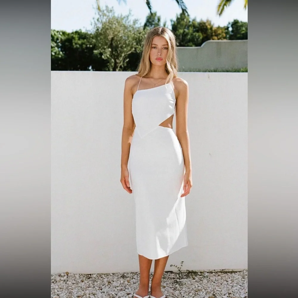 NWT Brylie Midi Dress White - Picture 2 of 7